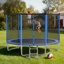 Trampoline d'extérieur, trampoline récréatif rond de 10 pi avec filet d'enclos, approuvé par l'ASTM, trampolines robustes, capacité de poids maximale de 330 lb, trampolines de jardin antirouille pour enfants et adultes