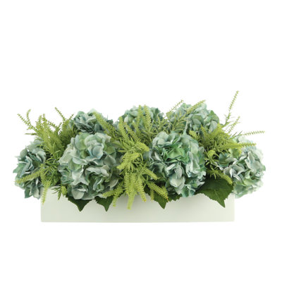 Polysilk Hydrangea Arrangement in Planter