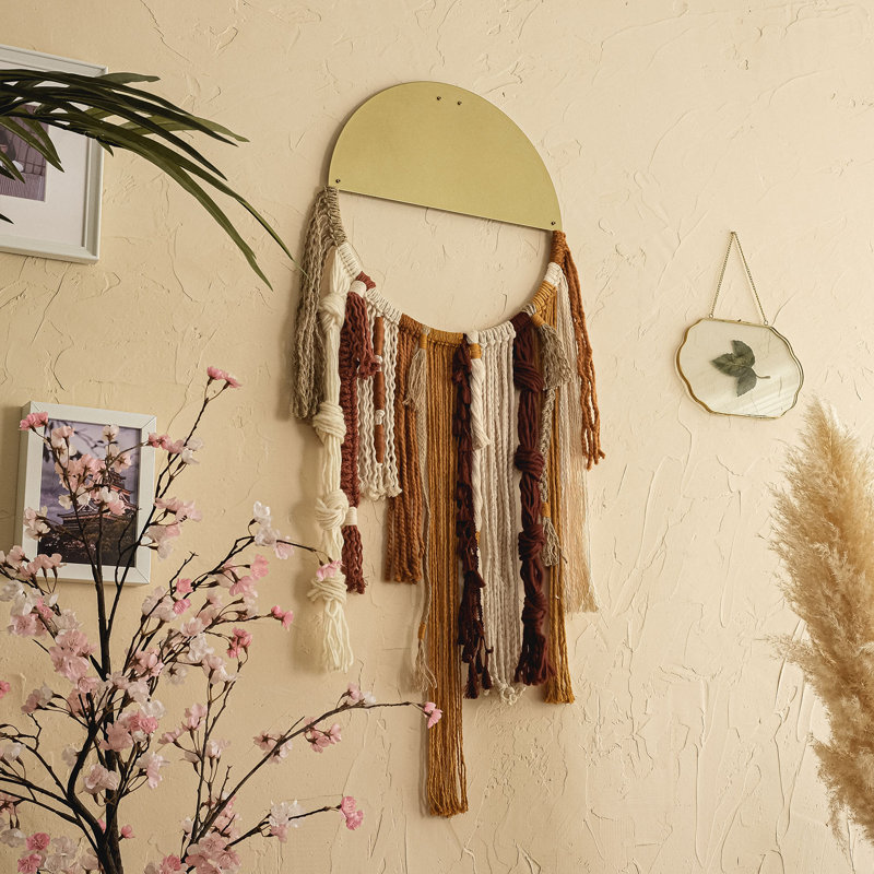 Armonia Metal Macrame Wall Décor, Boho Decoration, Handmade Wall Decor
