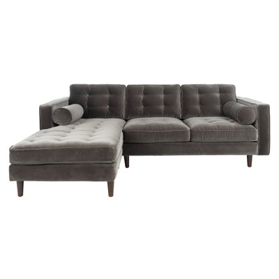 Velvet L-Shaped Sectional Left Hand Facing