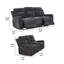 Kenie 2pc Power Reclining Sofa Set w USB and Console, Ivory Chenille-138109797