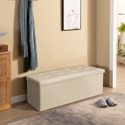 Banc de rangement en cuir Guedira