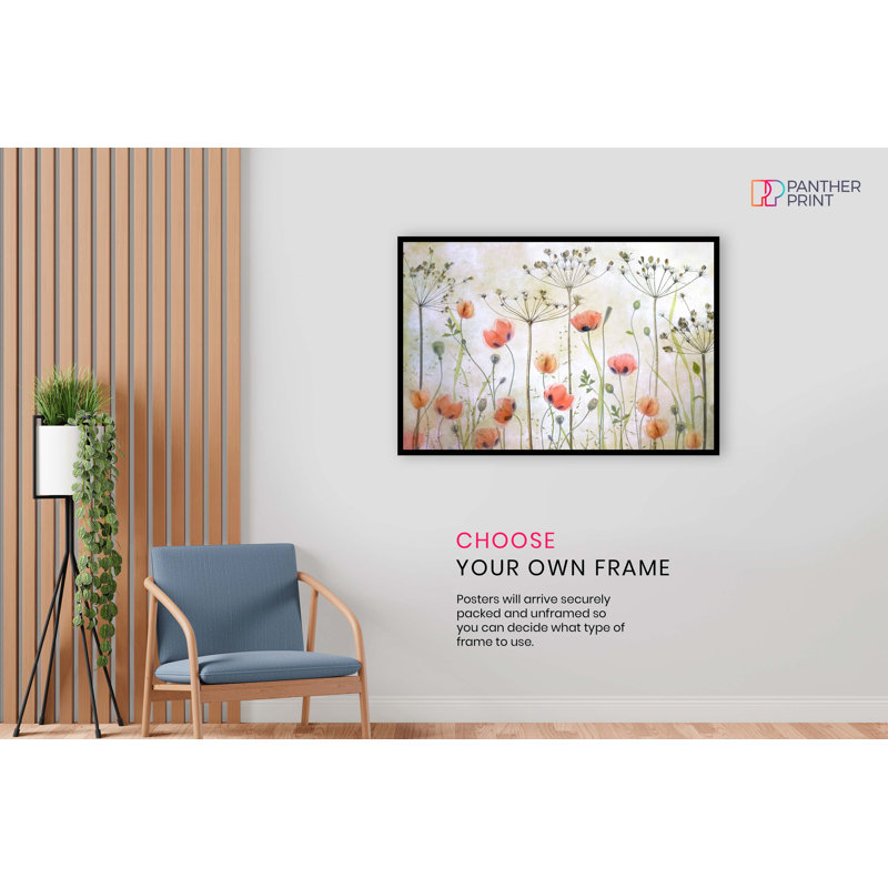 Poppy Meadow Flowers Garden - No Frame Print, 31cm H x 20cm W