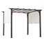 Pergola d'extérieur à cadre classique en acier brun avec abat-jour rétractable blanc pour la cour 10 pi x 10 pi SUNJoy Meadow