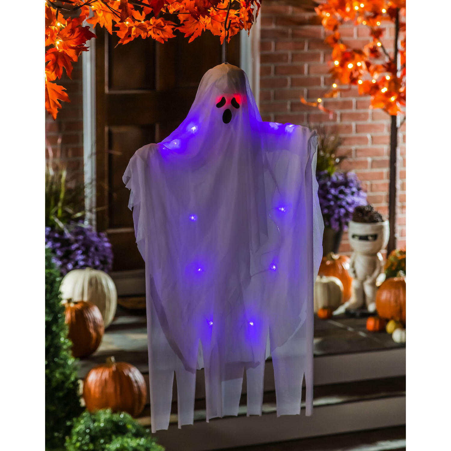 The Holiday Aisle® Light-up Hanging Ghost | Wayfair