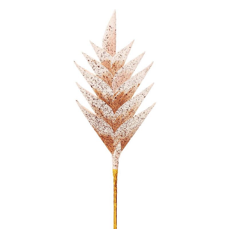 Vickerman 15" Artificial Designer Tulip Palm Stem 6/Bag. Features a paper based palm., Light Brown