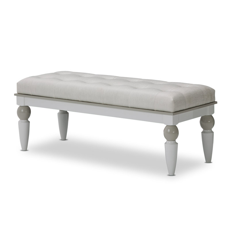 Sky Tower Upholstered Tufted Accent Bench, Black Ice