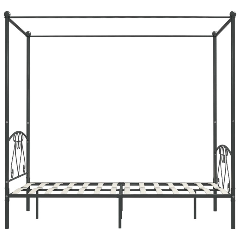 Zackery Metal Bed, European Kingsize (160 x 200 cm), grey
