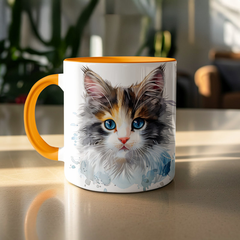Ceramic Coffee Mug, 2, Orange