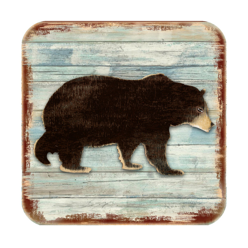 Wood Square 4 Piece Coaster Set