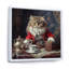 Chat blanc sibérien en costume élégant sur toile-433717557-433717555
