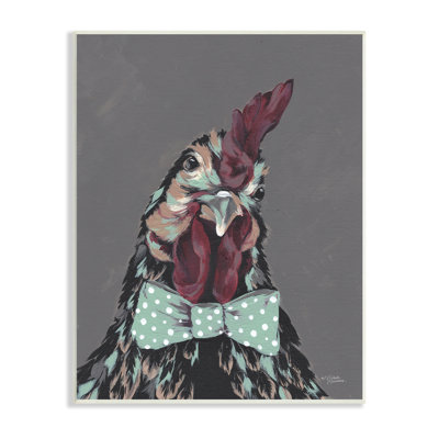 Coq et père exotique, animal de ferme à pois, nœud papillon Michele Norman