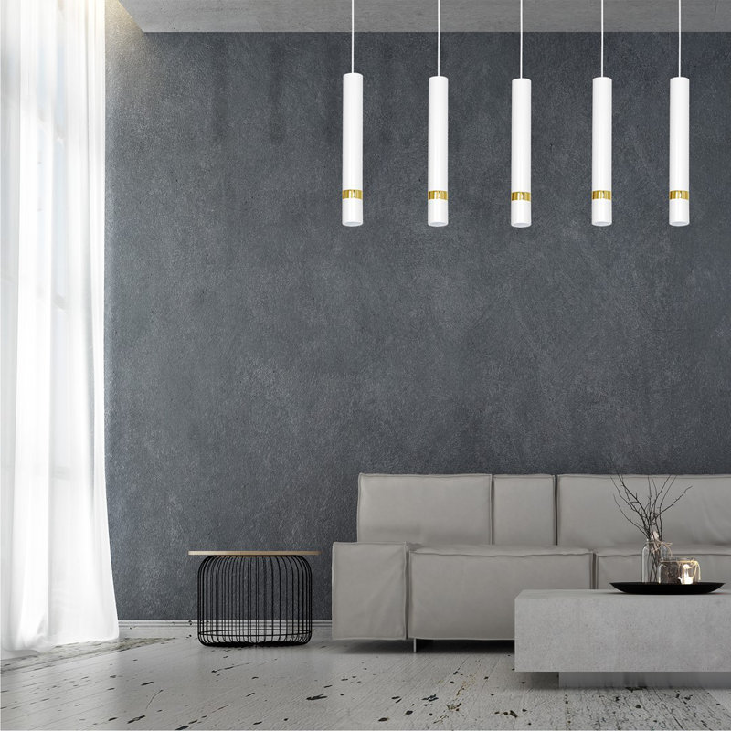 Joker 5 - Light Kitchen Island Pendant, White/Gold, White