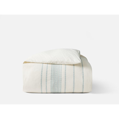 Rippled Stripe Organic Cotton Duvet Cover Set