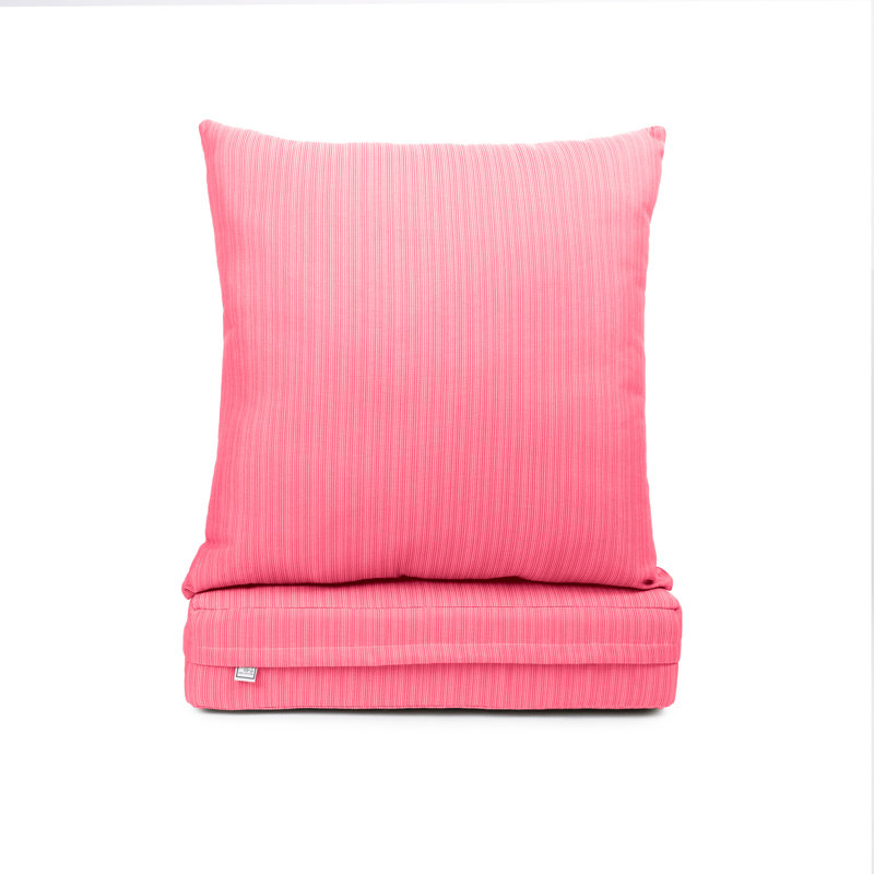 Knife Edge Seat Cushion With Zipper Closure And Knife Edge, Plain Back Cushion, With White Polyester Padded Fill., Hot Pink