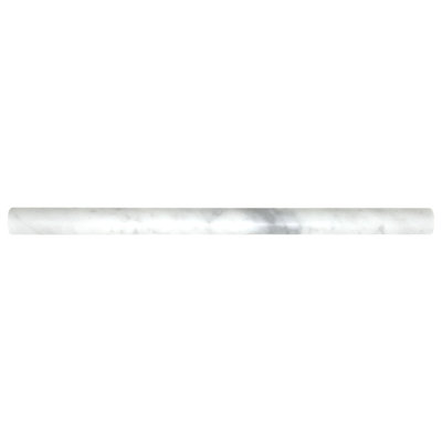 Carrara 12" x 1" Honed Marble Pencil Liner Tile Trim in White