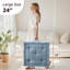 Coussin décoratif luxueux bleu turquoise avec tissu en chenille texturé - Coussin décoratif de 24 po x 24 po pour le salon, la chambre à coucher et le vestibule-112963892