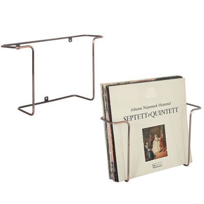Metal Wire Wall Mounted Vinyl LP Record Storage Holder Set of 2