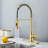 Kitchen Faucet With Pull Down Sprayer Industrial 1 Handle 1 Hole Or 3 Hole Faucet For Farmhouse Camper Laundry Utility Rv Wet Bar Sinks, Stainless Steel-119269484