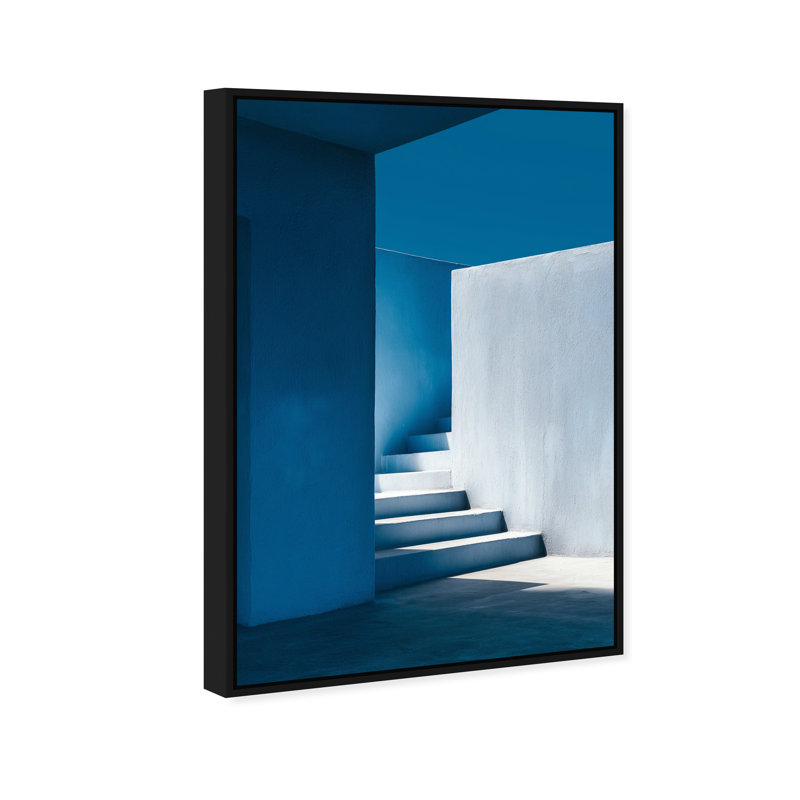 Deep Ocean Walls I Canvas Abstract Print by Oliver Gal, Black Frame, 10 x 15, 11"H x 16"W, Black Floater Frame
