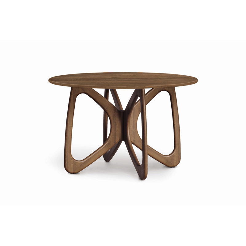 Butterfly Round Dining Table, 30"H x 48"L x 48"W, Natural Walnut