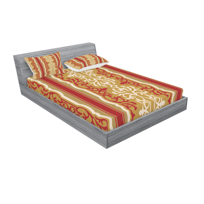 Microfiber Ikat Sheet Set, Queen Sheet Set with Fitted Sheet