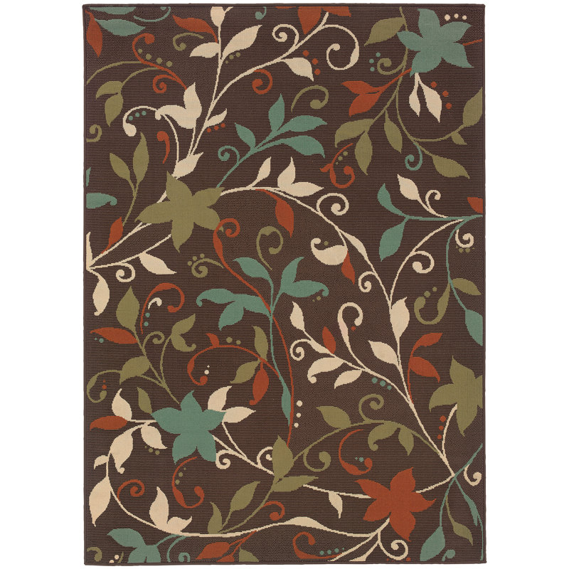 Ashmi Floral Indoor / Outdoor Rug, Rectangle 5'3" x 7'6"