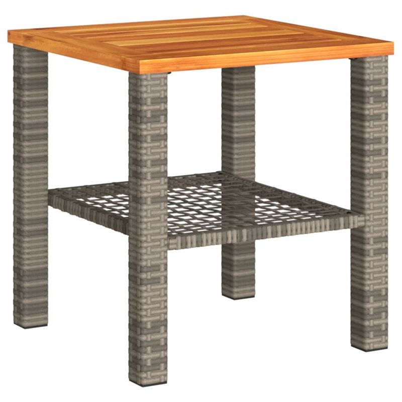 Bay Isle Home? Table de patio en rotin et bois d'acacia, Gris et brun