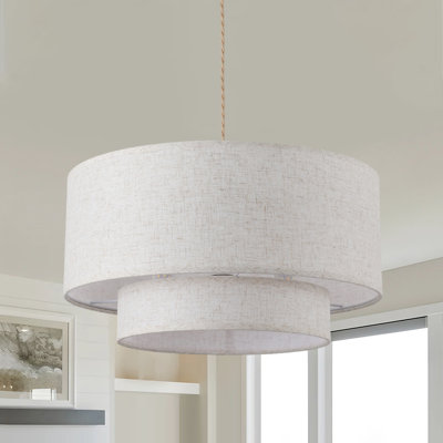 Lustre ferme en lin 3 lumières