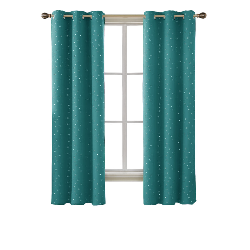 Valirie Room Darkening Curtain Pair, 42" W x 71" L, Turquoise