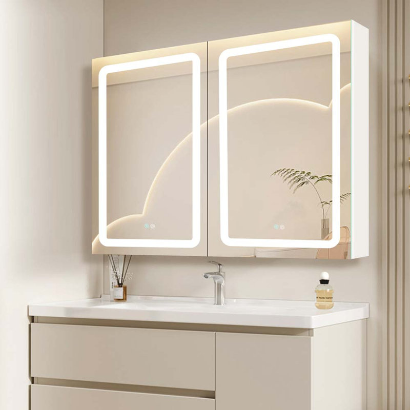 Pharmacie Hifzah 40 W 30 H avec miroir 4 tablettes
