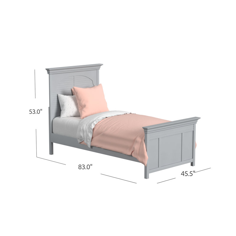 Ivancea Platform Bed, Twin, Soft Gray
