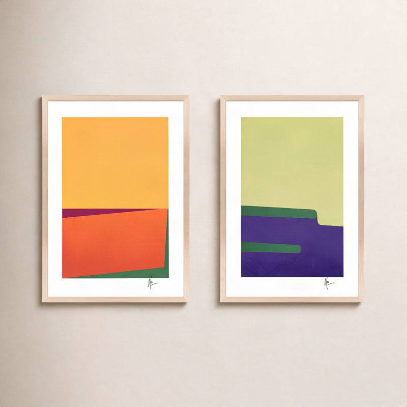 Sahara et Kalahari. Ensemble de 2 par Lee Lessem - Art mural encadré, H 38 po x l 26,5 po x P 1,25 po, Brun