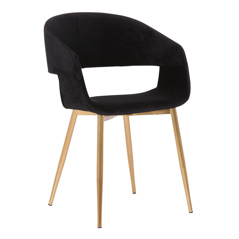 Chaise de salle à manger en tissu Punnet, Tweed gris, Doré