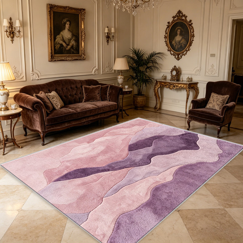 Blush Purple Dusk carpet-easy to clean, machine-washable, soft and comfortable; suitable for door mats, kitchens, living rooms, bedrooms, corridors, and laundry areas. Easy to clean, durable carpet for home decoration.