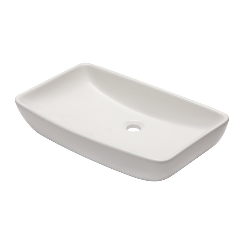 Lavabo de salle de bain L 24 po x l 15 po Lavabo de salle de bain rectangulaire en céramique blanc