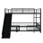 Twin Over Twin Size Metal Bunk Bed With Slide And Guardrails-1857813491