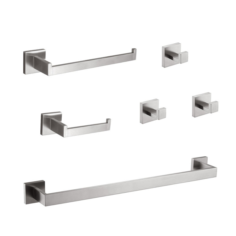 6 - Piece Bathroom Hardware Set, Brushed Nickel