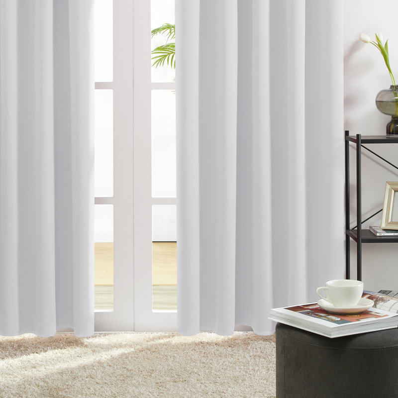 Harlowe Room Darkening Curtain Pair, Grayish White, 38" W x 84" L