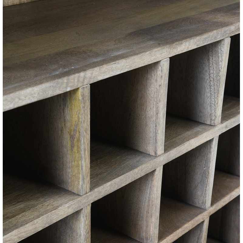 Viva Solid Wood Bar, Iron/Beige/Black