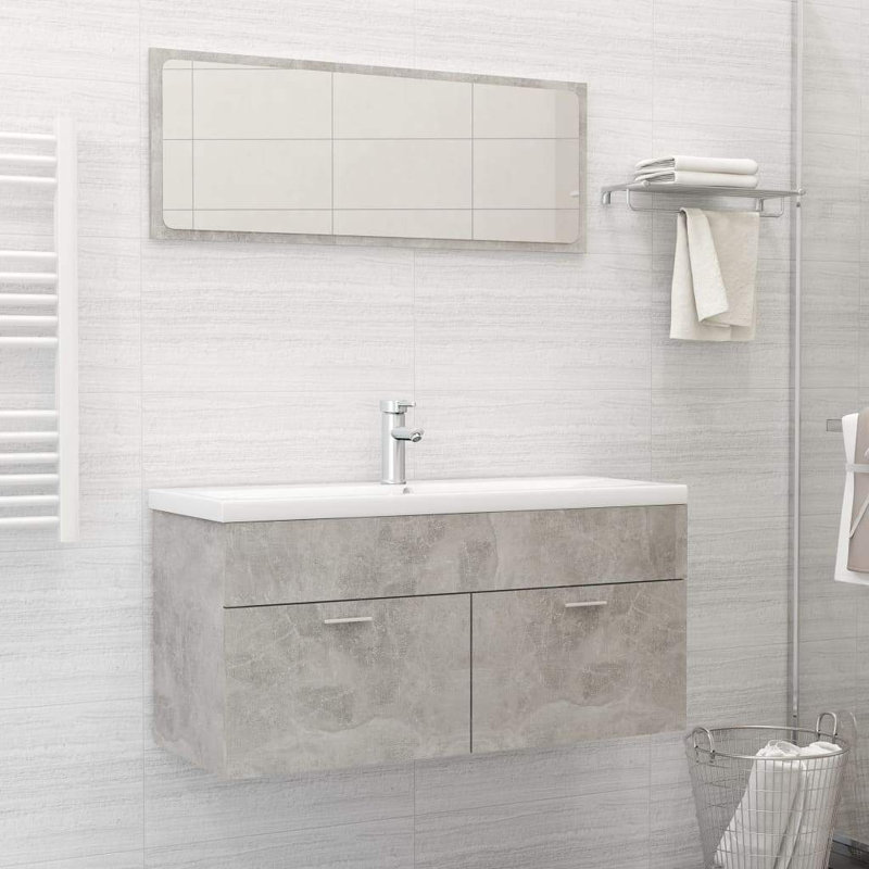 Commode d'appoint à miroir, Gris foncé