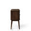Desserte Mid-Century moderne: 2 tiroirs, armoires, service de décoration en cerisier avec tiroirs et armoires au design élégant