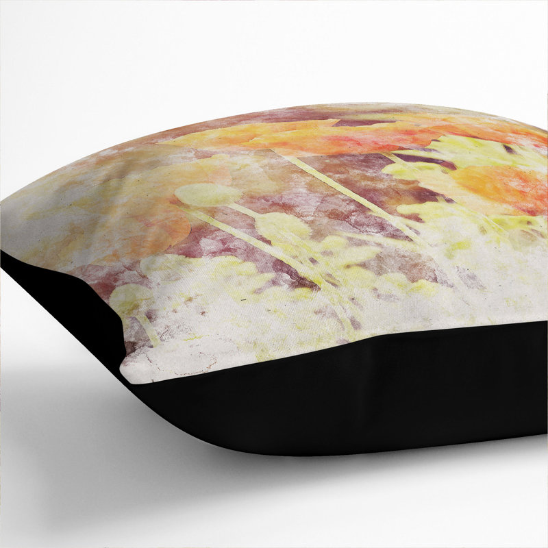 Field of Poppies Vol.6 Watercolour Scatter Cushion, 55cm H x 55cm W x 20cm D, Black