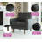 Statura 32" Mid-Century Square Arm Accent Chair, Sofa Chair, Black-1025096270