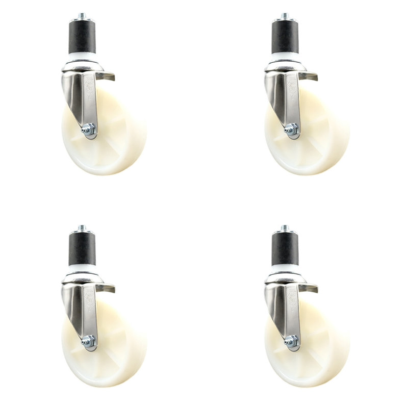Roulettes pivotantes, H 5 po x l 5 po