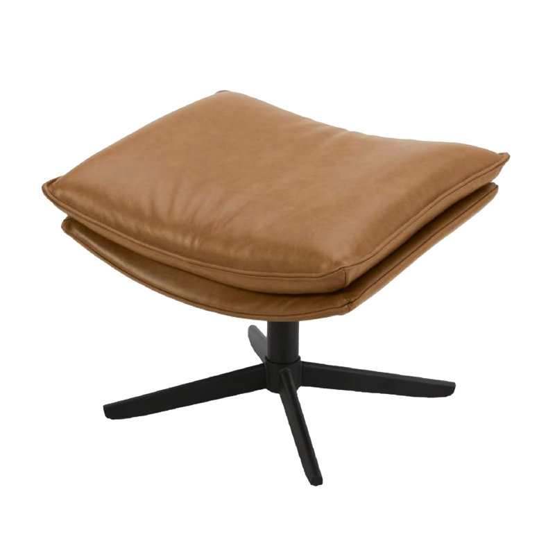 Delana Genuine Leather Ottoman, Zurich Caramel