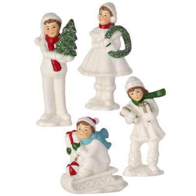 Enfants d'hiver en porcelaine 2,5 à 4,5 po