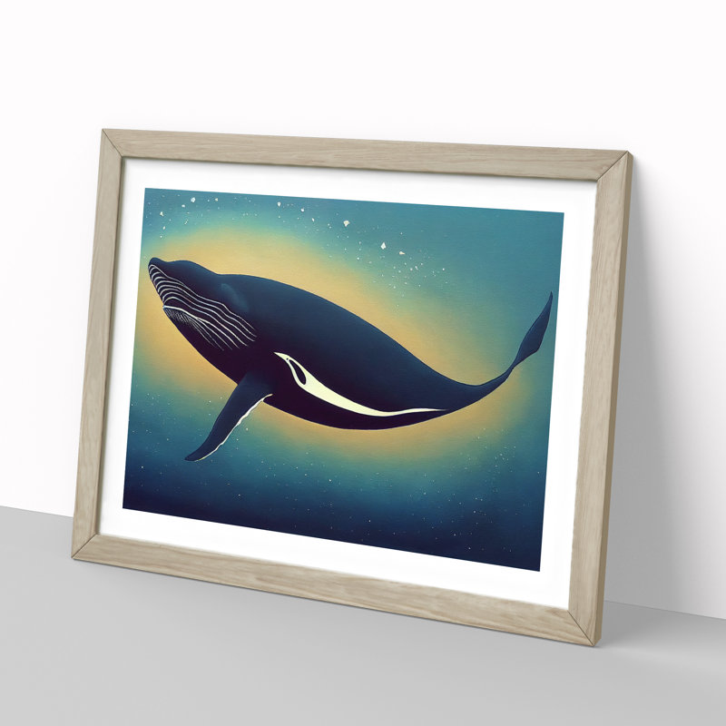 Whale Art Vol.1 - Framed Print, 46cm H x 64cm W x 2cm D, Oak Framed
