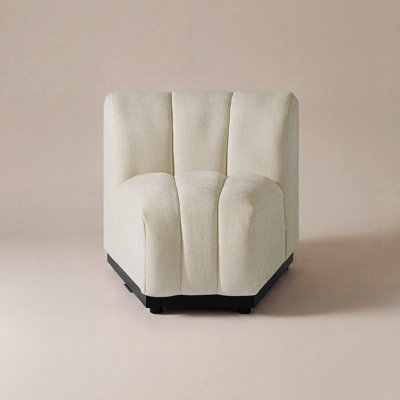  33" Beige Curved Armless Chair