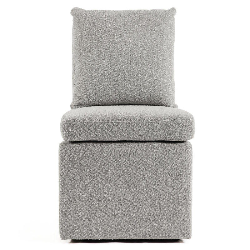 Chaise d'appoint à roulettes Wrentham Burney, Boucle gris